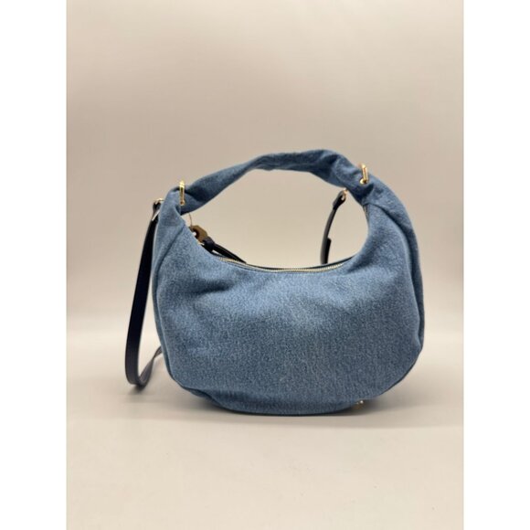 Macy's On 34th denim top handle hobo crossbody bag - Denim Blue - Picture 11 of 16